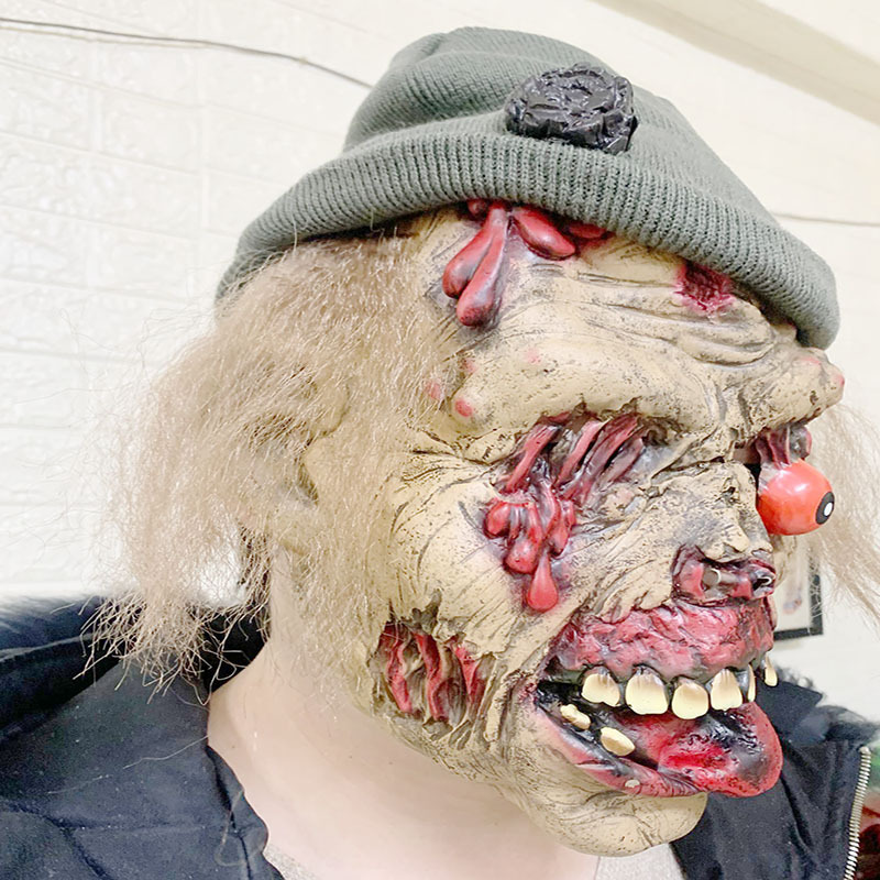 万圣节环保乳胶黑社会青年面具胡子光头头套化妆舞会酒吧整蛊道具