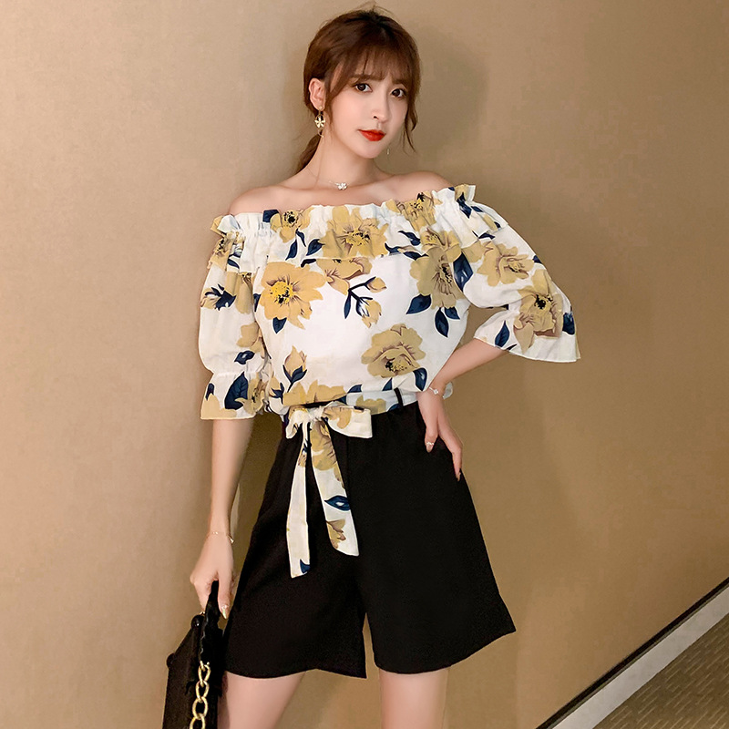 时尚大码女装2020夏装遮肚显瘦套装女胖妹妹洋气微胖两件套