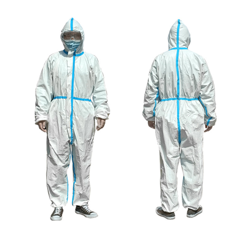 无纺布防尘服tpu覆膜透气水刺无纺布一次性防护服现货隔离衣