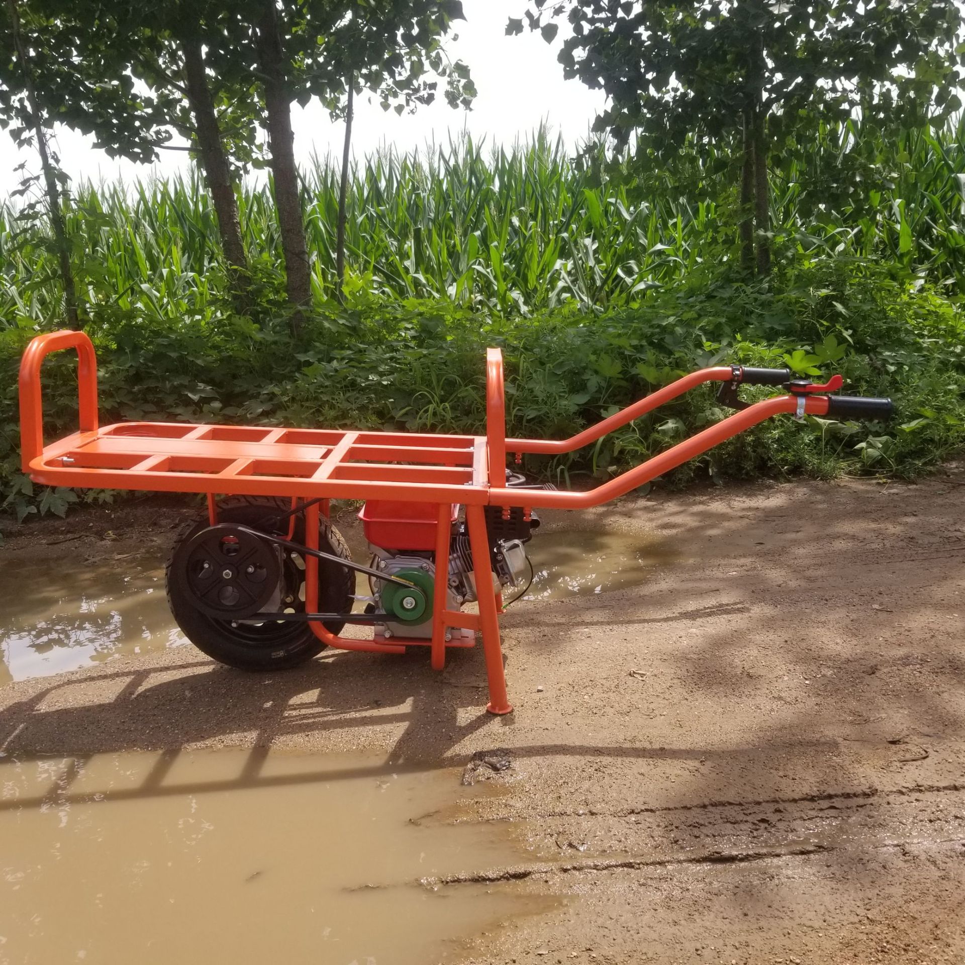 莆田批发汽油单轮车 农用三个轮的鸡公车 花卉市场盆景转运车