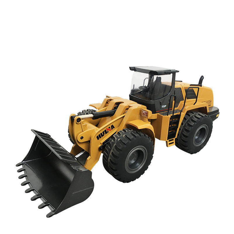 汇纳1583合金遥控推土车1:14大号可充电电动铲土装载机玩具工程车