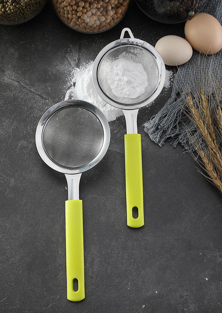 430不锈钢筛网过滤网手动面粉筛烘焙工具筛子家用滤油勺漏网勺子