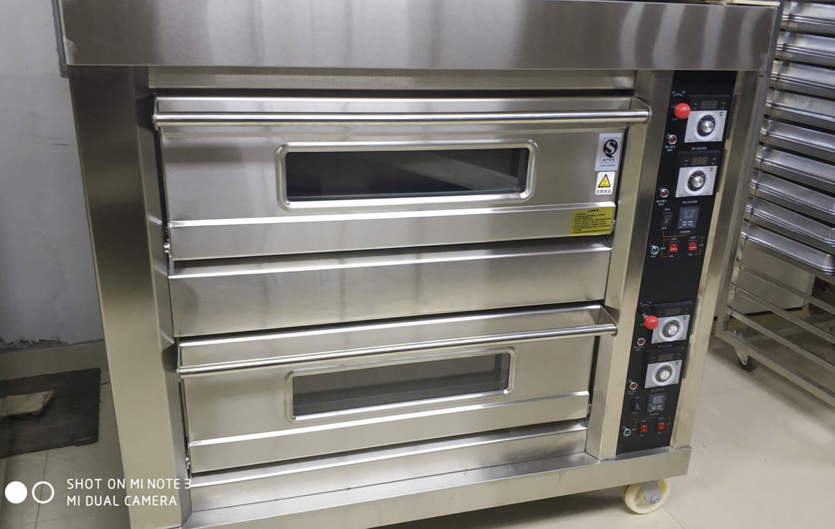 泓锋烤箱商用电燃气两层四盘面包月饼大容量定时电烤箱燃气烘炉