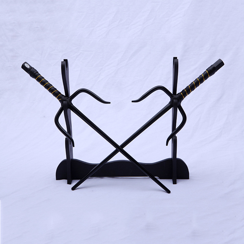 空手道短叉浪人叉双叉钢叉功夫尺实心钢制三股叉铁叉武术十手铁尺