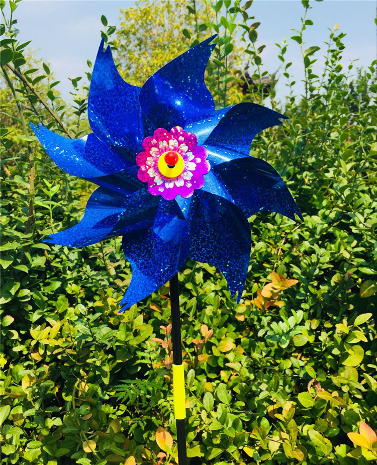 24cm亮面八角风车双节杆pvc户外防水插地景区公园广场卖节庆礼品