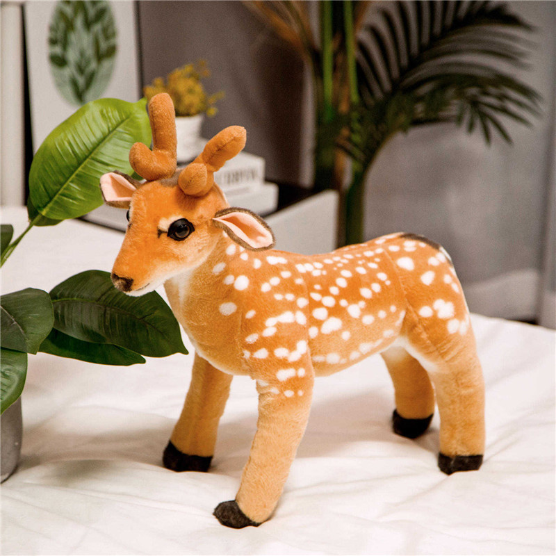圣诞节梅花鹿毛绒玩具小鹿娃娃公仔仿真动物麋鹿儿童礼物摄影道具