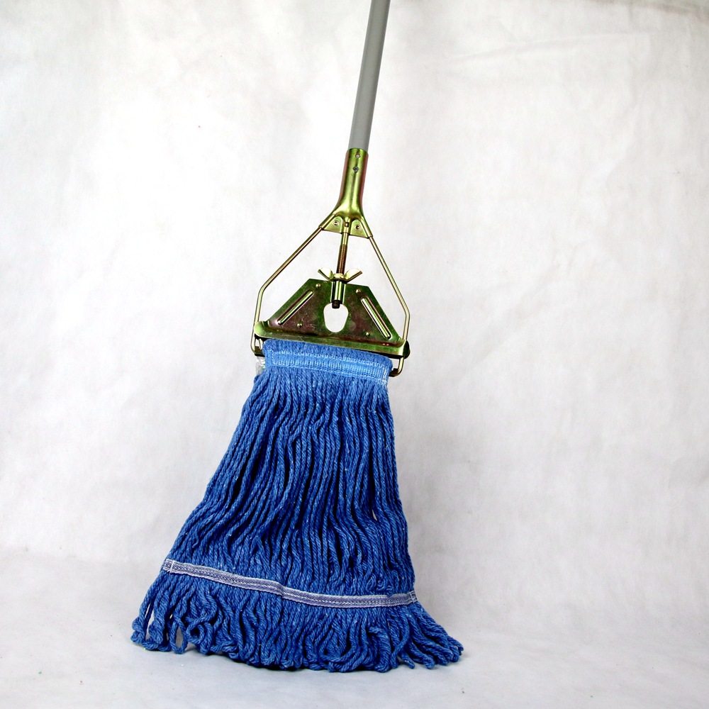 三角夹式棉纱拖把头卡式拖把头 塑料夹地拖头 工厂酒店拖把