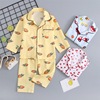 Spring and summer children Cotton pajamas Long sleeve trousers Cardigan suit Double Cotton Gauze Home Furnishings Cartoon Air conditioning service Spring and summer children Cotton pajamas Long sleeve trousers Cardigan suit Double Cotton Gauze Home Furnishings Cartoon Air conditioning service