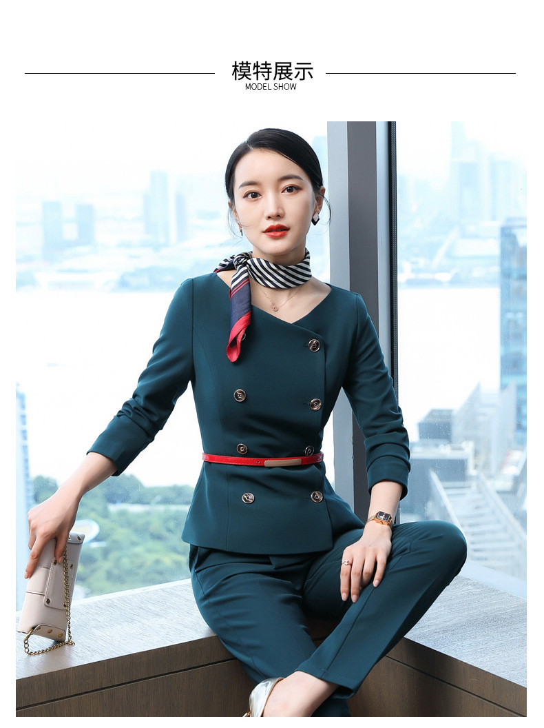 lly9918职业套装珠宝店女秋冬装金店美容师前台职业美容院工作服
