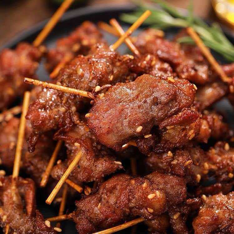 大庄园香嫩儿童羊肉串300g油炸串牙签肉新西兰生牛羊肉办成品
