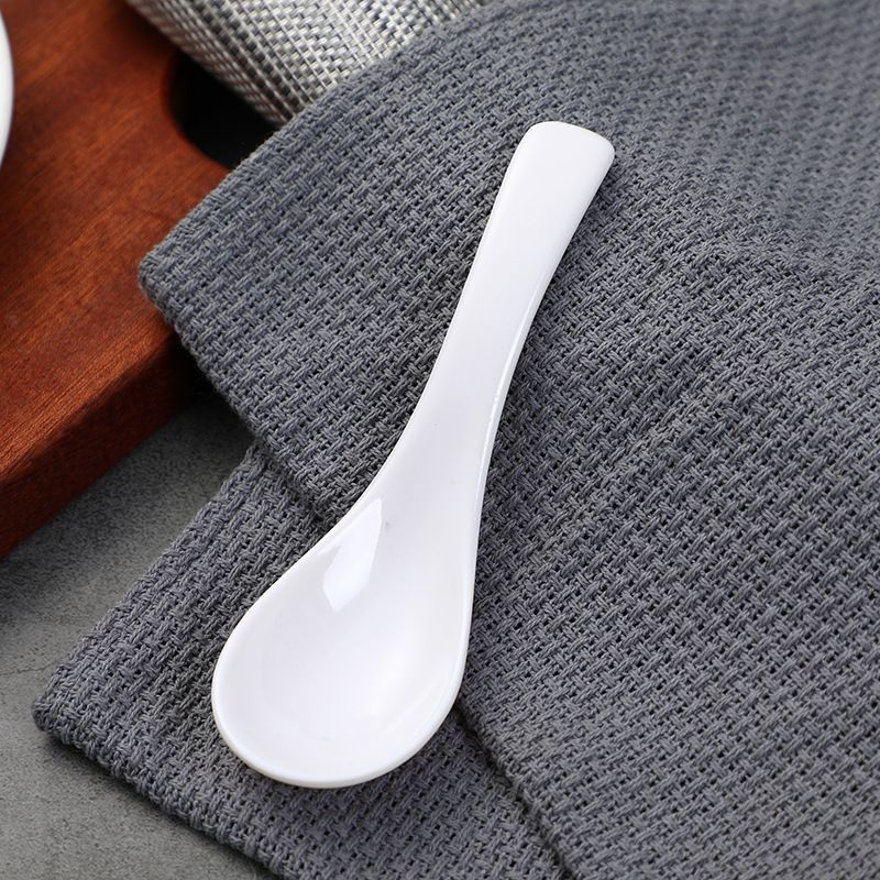 One Yuan Store Melamine Food Secret Set Spoon Imitation Porcelain Small Spoon Spoon Spoon White Spoon One Yuan Wholesale