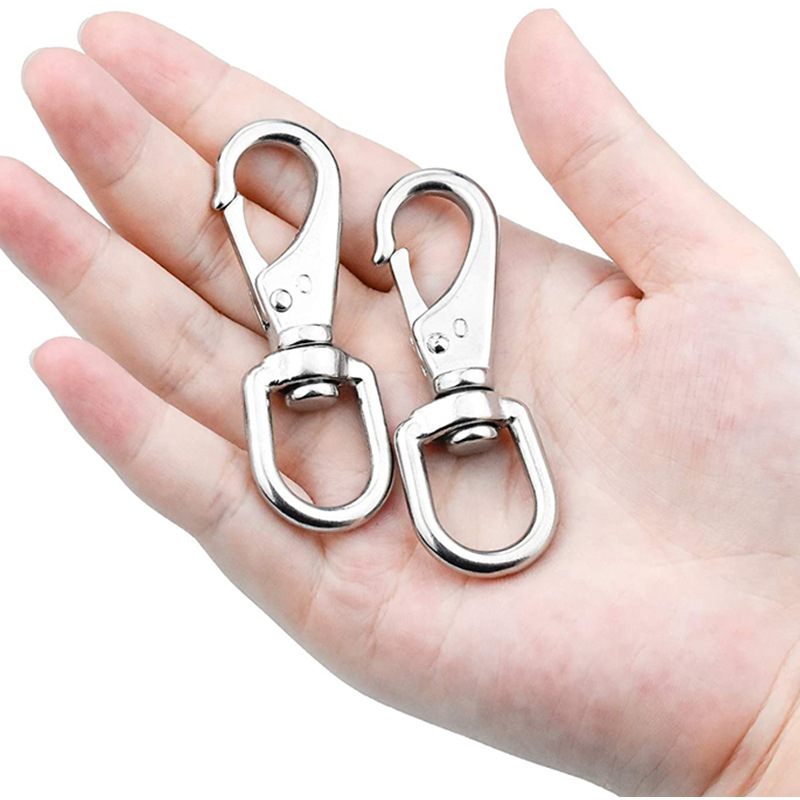 304不锈钢万向钩弹簧钩钥匙扣 弹簧挂钩旋转钩 宠物链条扣 全系列