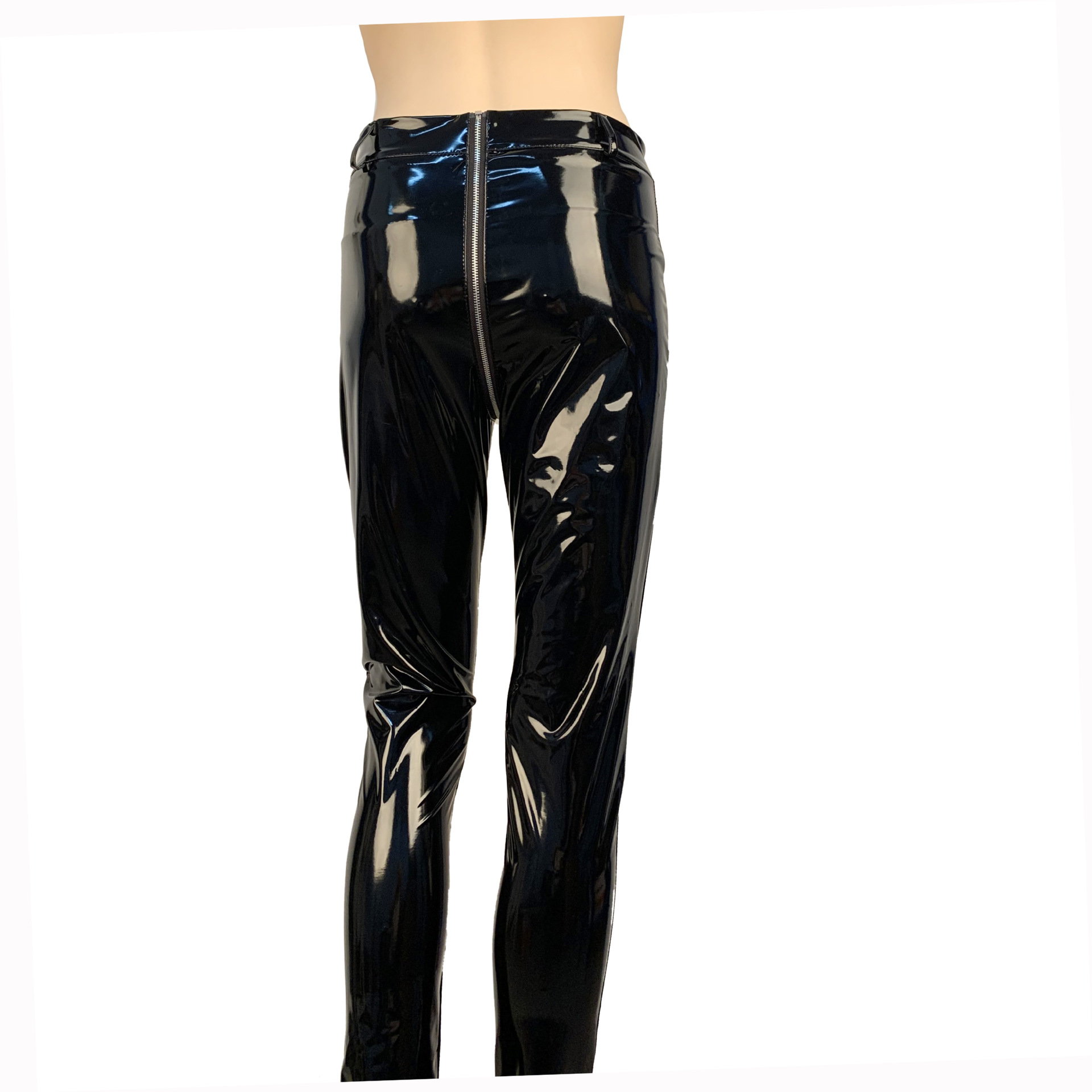 性感街头女孩漆皮紧身裤彩皮裤拉链裆裤夜店舞台欧美演出服钢管舞