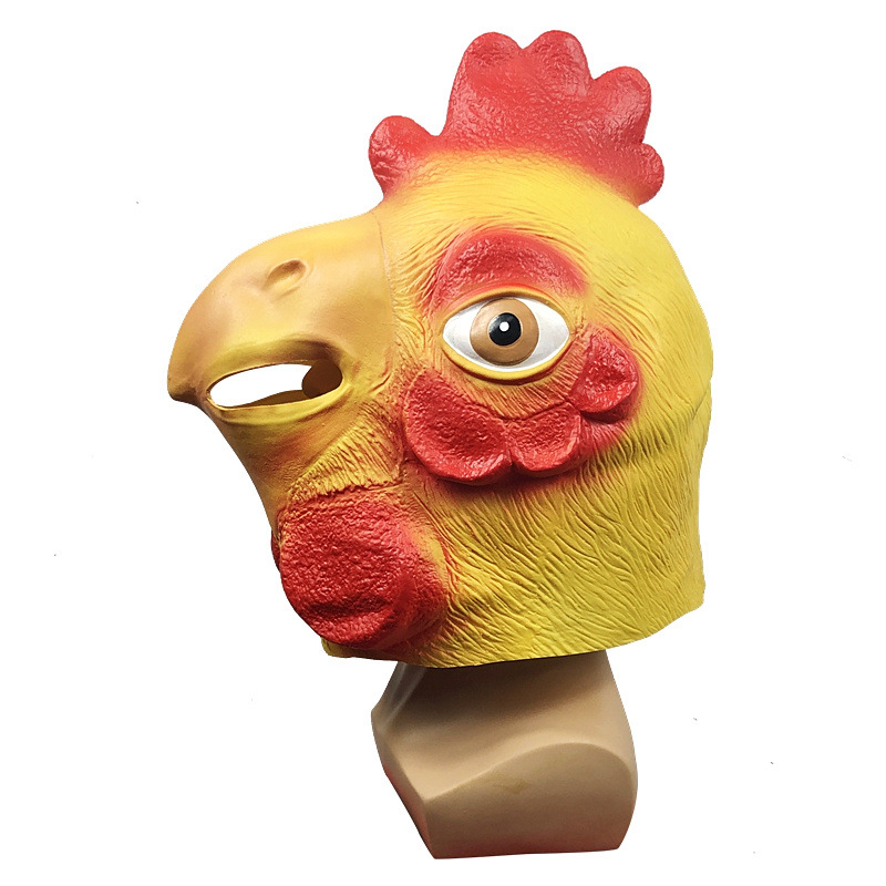 鸡头面具 动物面具 乳胶面具 万圣节cosplay道具 节日用品表演
