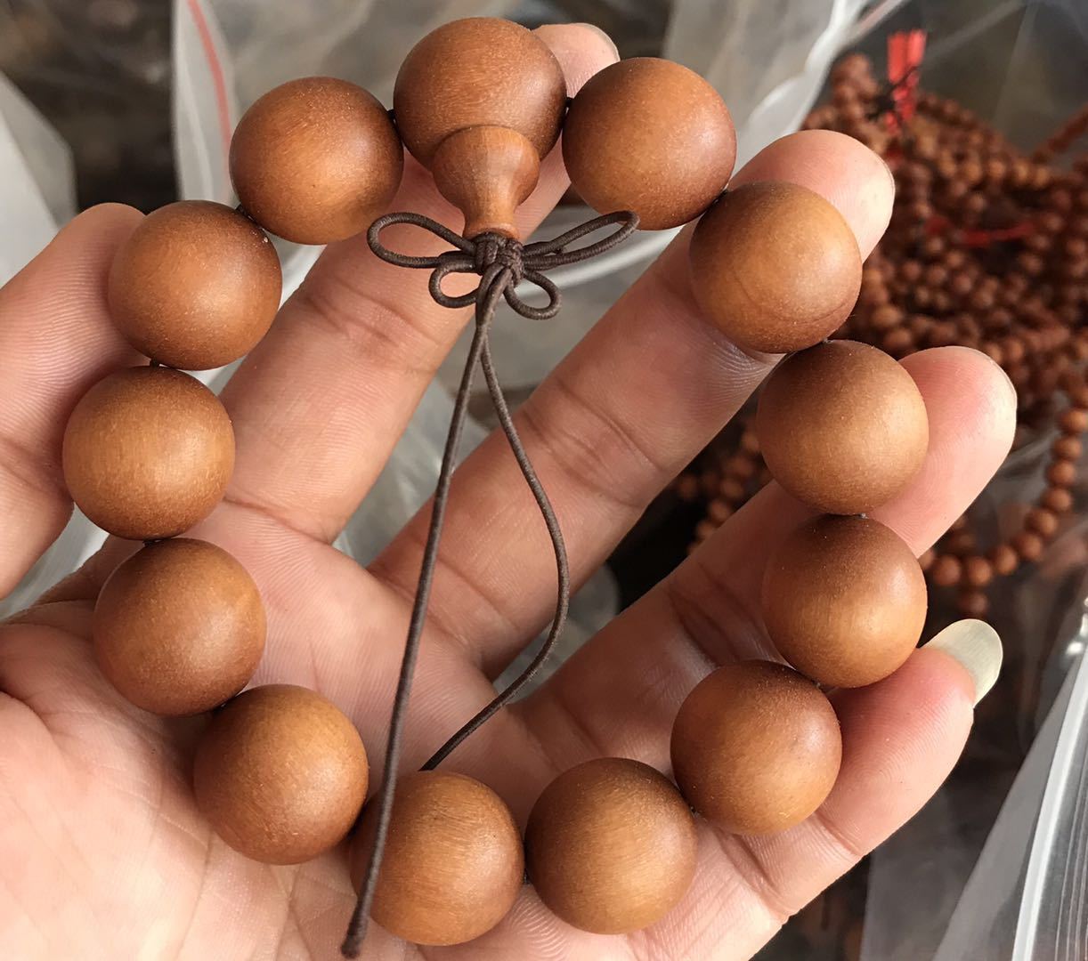 印度芭比老山檀香2.0沉水黑肉佛珠文玩手串檀香木108男女念珠手链