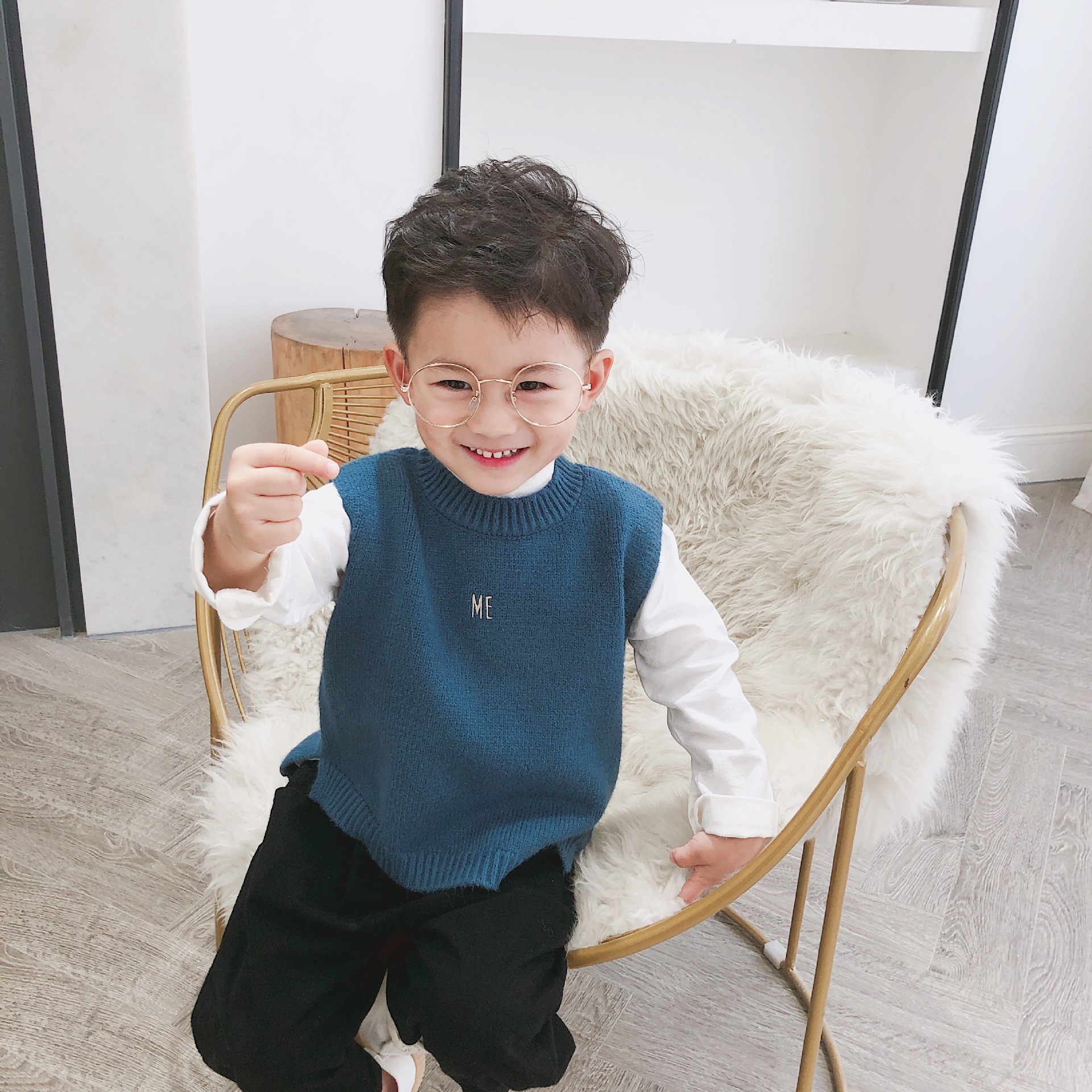 2021儿童马甲春季新款男童针织背心毛线衫宝宝坎肩外套一件代发潮