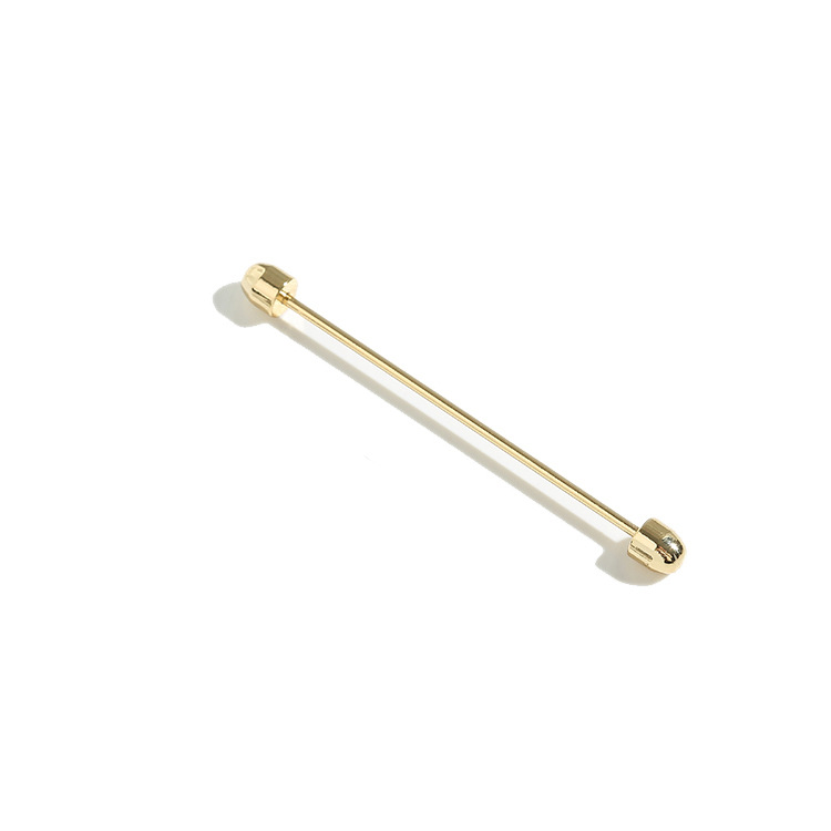 21设计师款 法式衬衫领带针扣子弹头螺旋一字领针tie collar bar