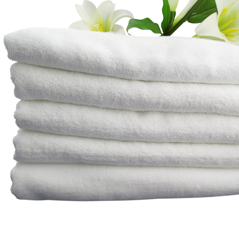Five-Star Hotel Hotel 500G Thick Yarn Pure Cotton White Bath Towel Beauty Salon Wholesale Factory Embroidery Logo