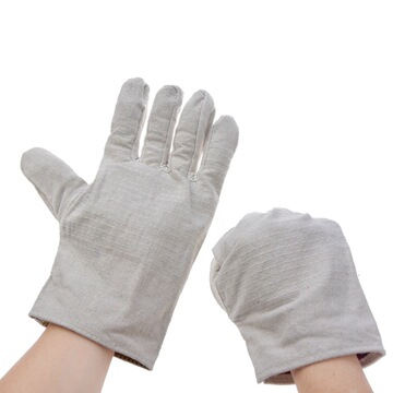 24道线白甲布手套搬运防护帆布劳保手套加厚电焊机械汽修手套批发-阿