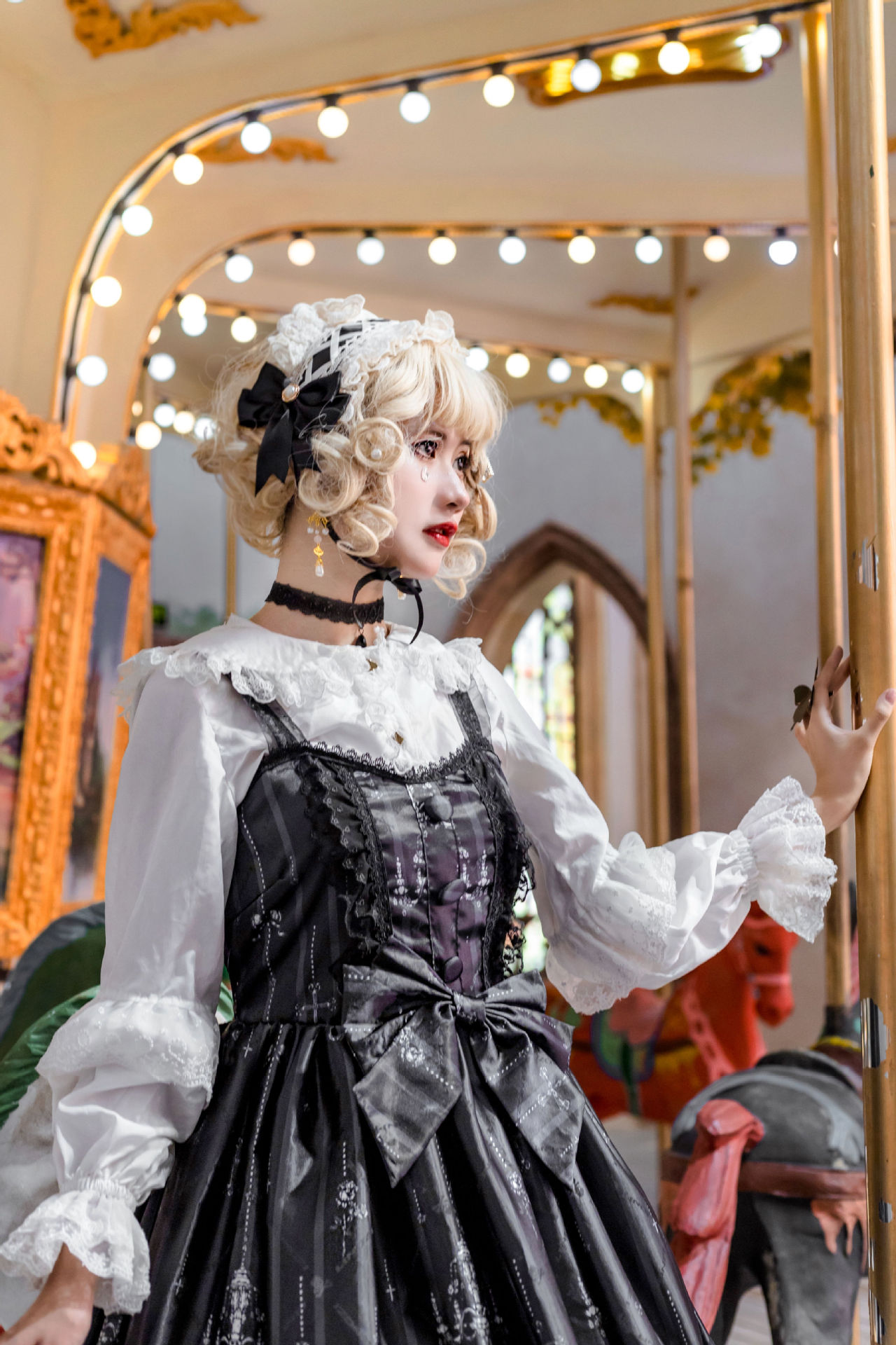 实拍 现货2020年原创lolita灵魂召唤师暗黑系列大裙摆连衣裙