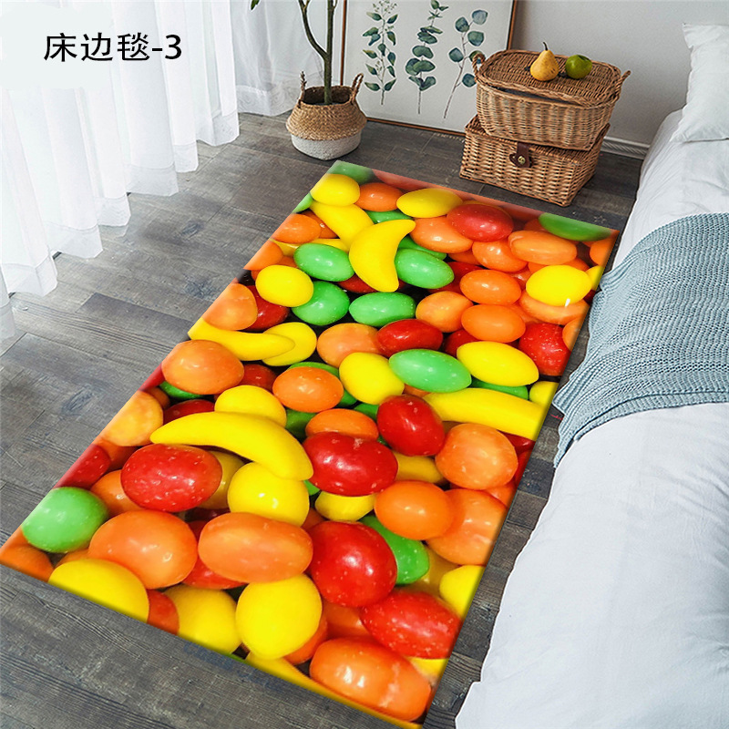 Wholesale 3D Strip Home Bedside Carpet Bedroom Balcony Mat Kitchen Floor Mat Easy Care Washed Delivery Supported