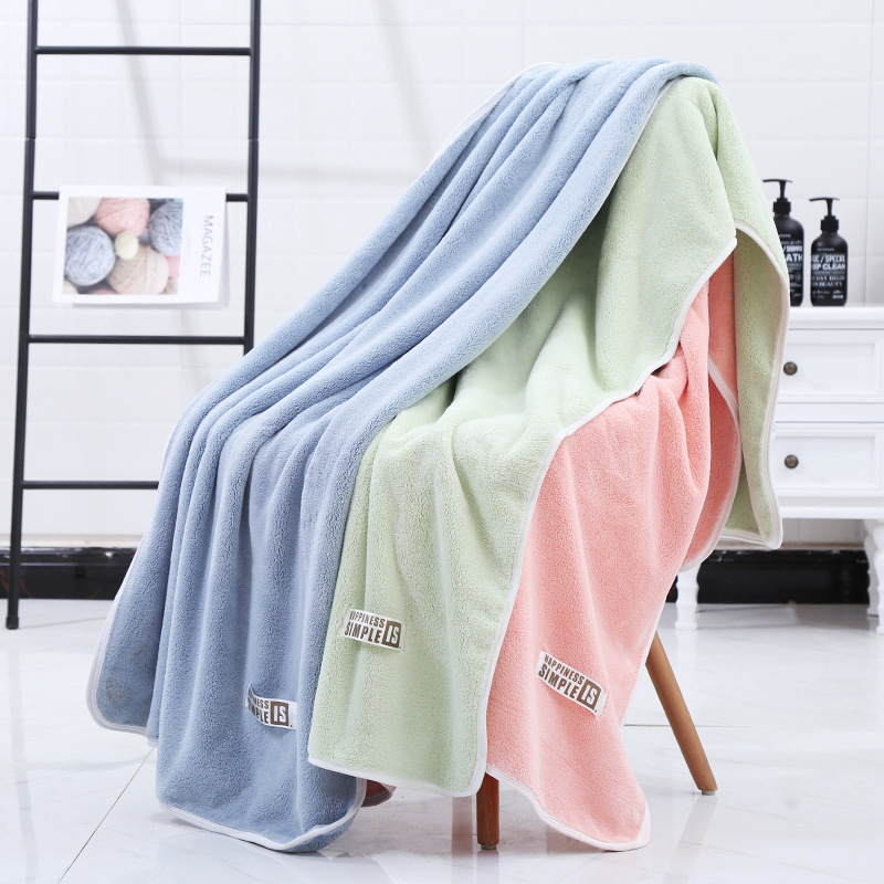 珊瑚绒浴巾加大加厚家用洗澡成人情侣快干沙滩巾柔软吸水大毛巾