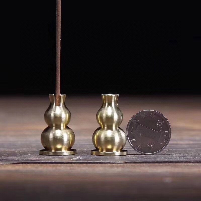 小葫芦香插 黄铜香插 线香盘香双用 香插
