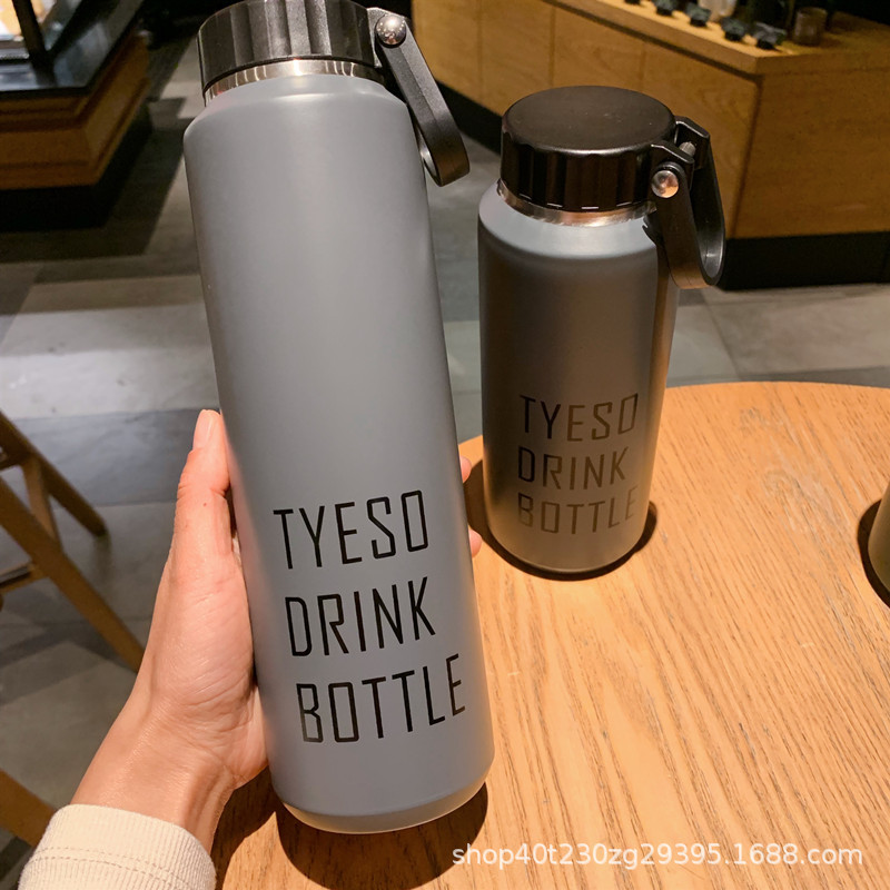 Large Capacity Japanese-Style Stainless Steel Thermos Cup Men and Women Student Creativity Simple Outdoor Portable Water Cup Exclusive for Cross-Border