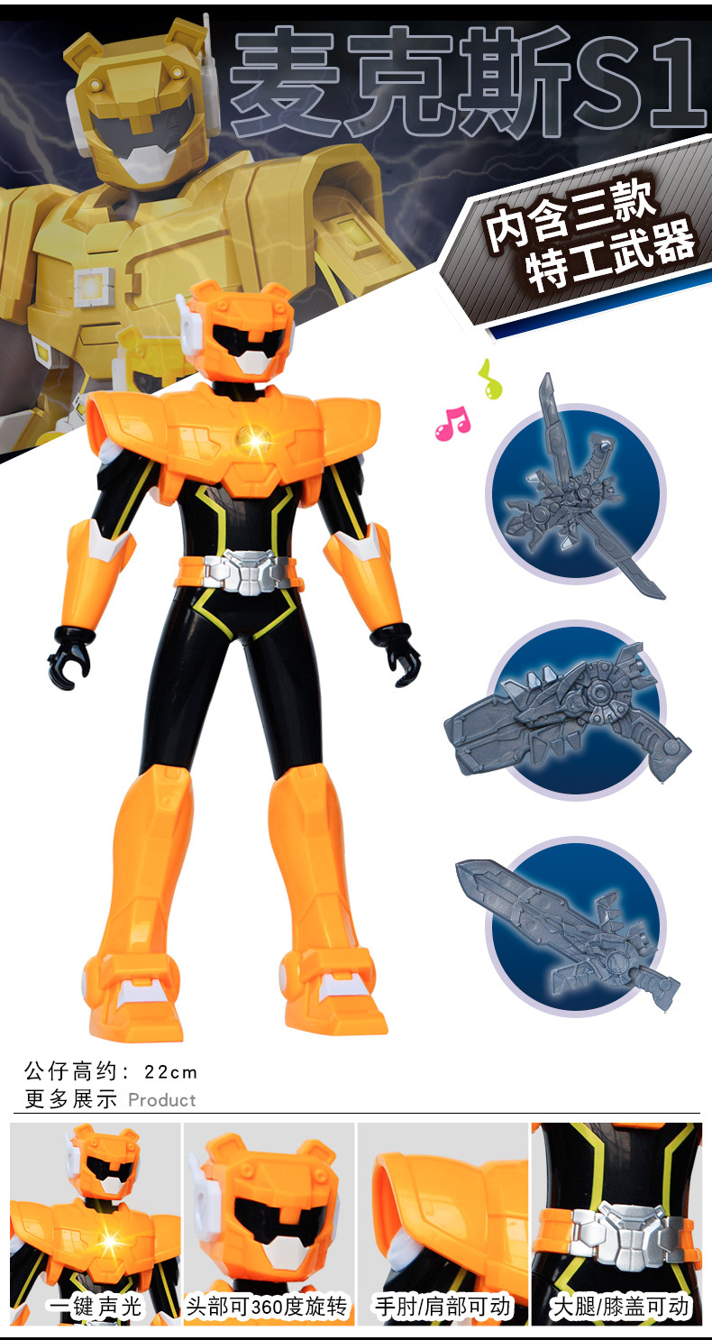 展高迷你特工队玩具声光战士发光发声武器弗特露西雷大号人偶玩具