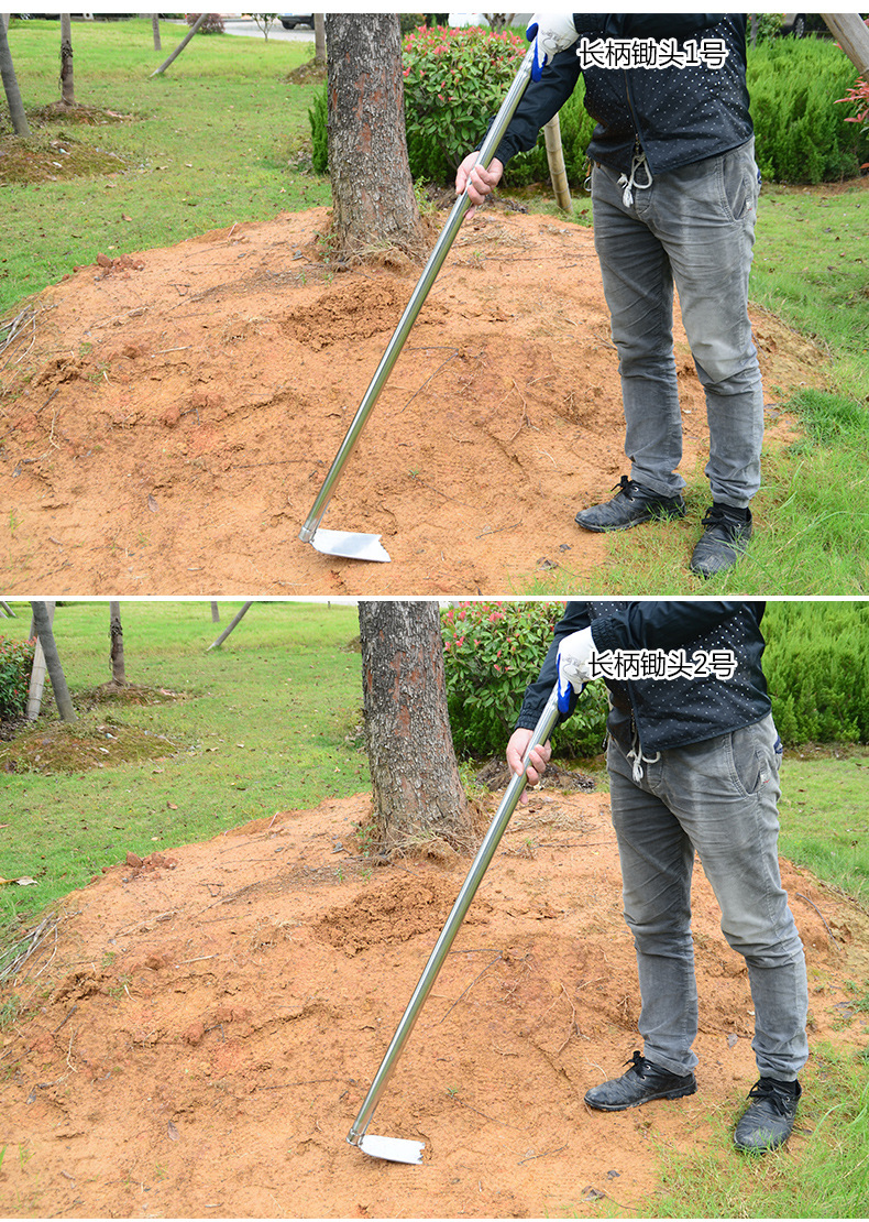 长柄锄头不锈钢锄头种菜种花加厚锄头农用小锄头耙镐不锈钢小锄头