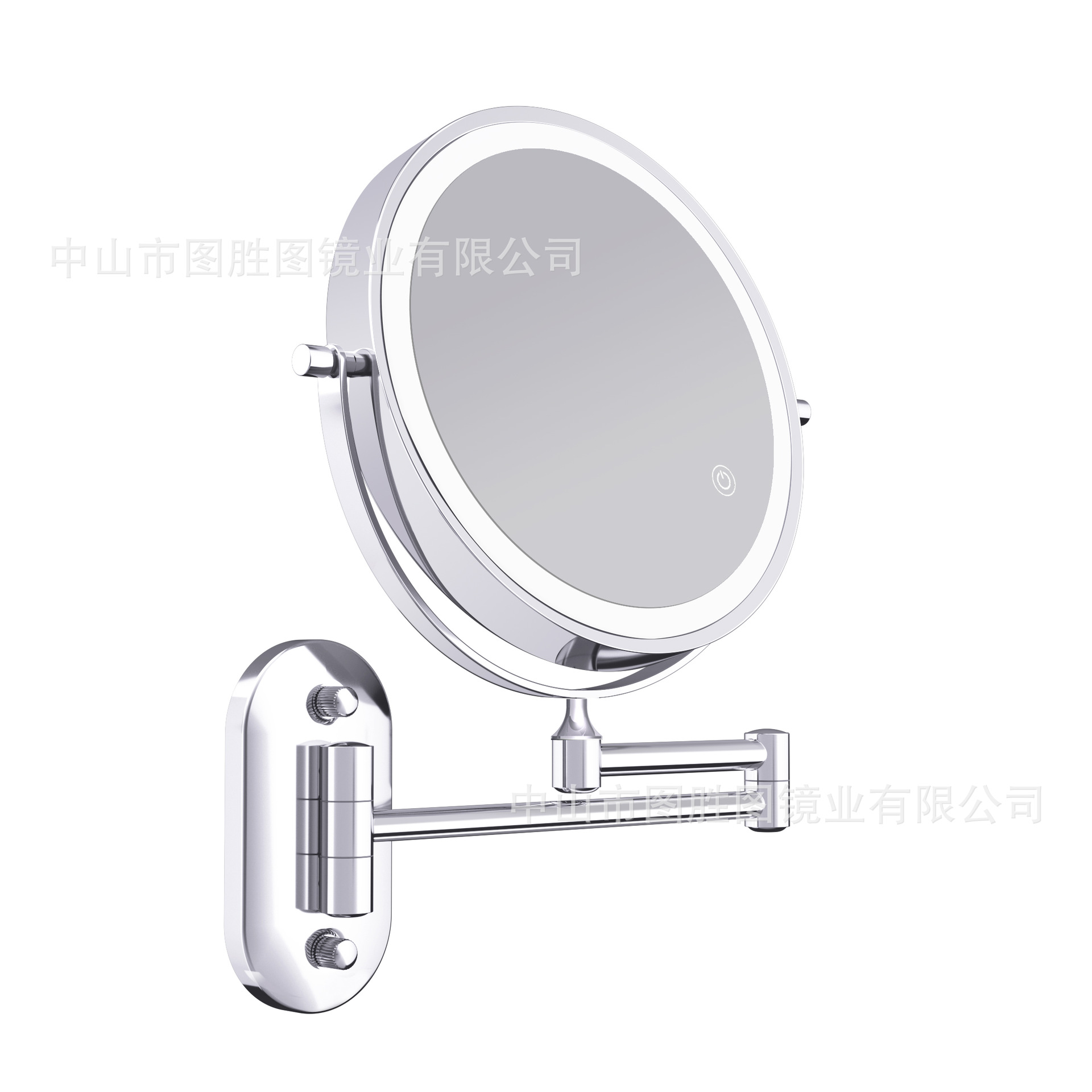 Tucson Picture Bathroom Mirror Wall Hanging Folding Mirror Hotel Punch-Free Double-Sided Led Dressing Hairdressing Mirror with Light