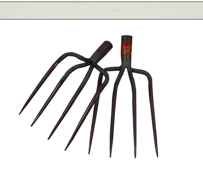 翻地叉挖地叉松土器四齿叉四齿锄农具农用钢叉铁叉锄头翻土耙子
