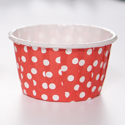 100个小号卷口杯卷边pet淋膜纸杯迷你蛋糕耐高温烤杯马芬杯托3830