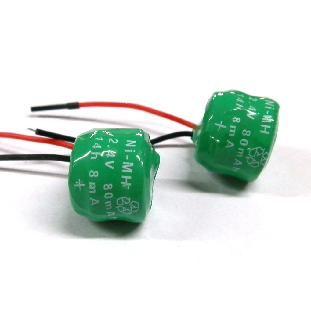 80h2.4v Rechargeable Ni-MH Button Battery Type a Outlet 2.4 V80mah Candle Light Battery