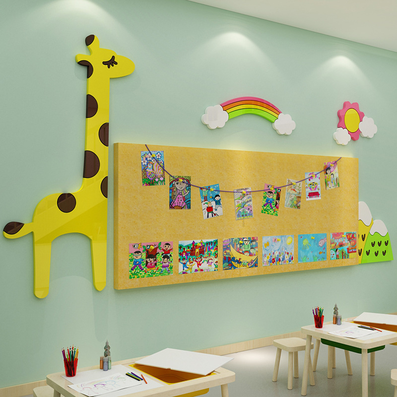 毛毡贴幼儿园墙面装饰环境创材料布置美术画教室托管文化培训机构
