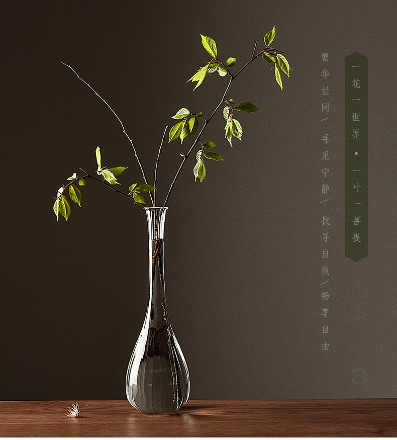 厂家直销水培花瓶摆件桌面客厅透明玻璃花瓶鲜花细口花瓶