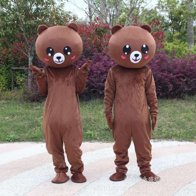网红熊人偶服装抖音熊传单熊卡通人偶服布朗熊成人行走人穿玩偶服