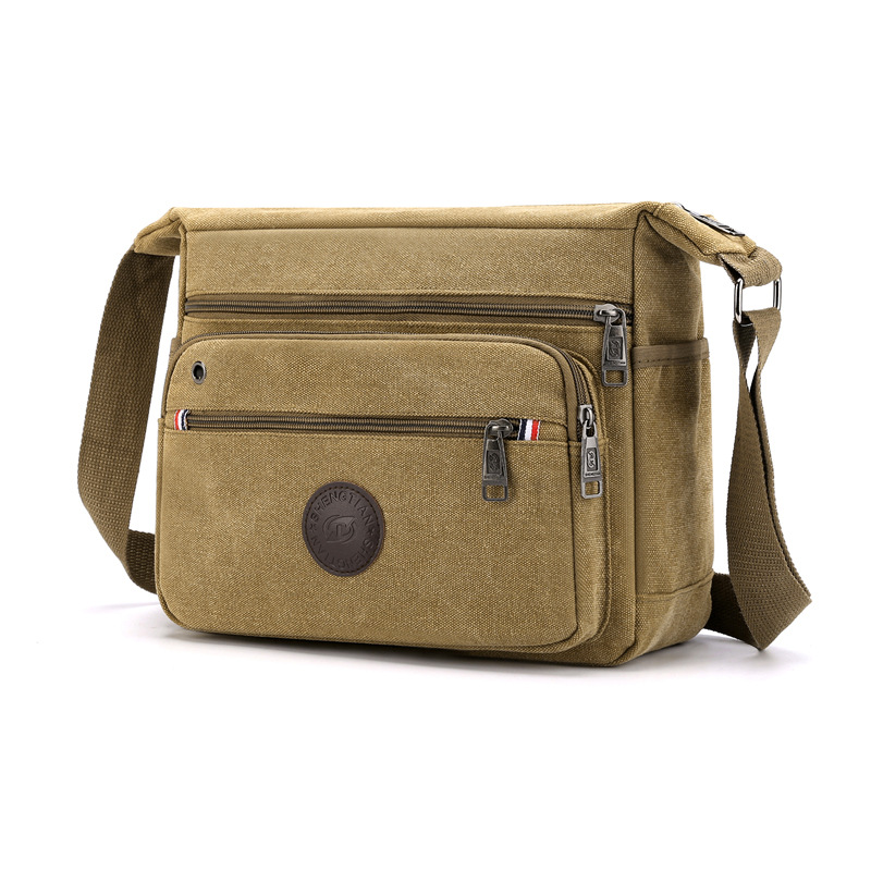 Korean Style Large Capacity Men's Canvas Shoulder Bag Men's Messenger Bag Popular Backpack Outdoor Travel Bag Wholesale