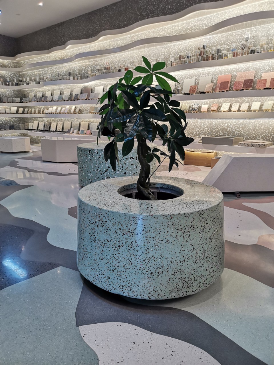 水磨石树池 园林景观 磨石花坛花池设计 施工定制