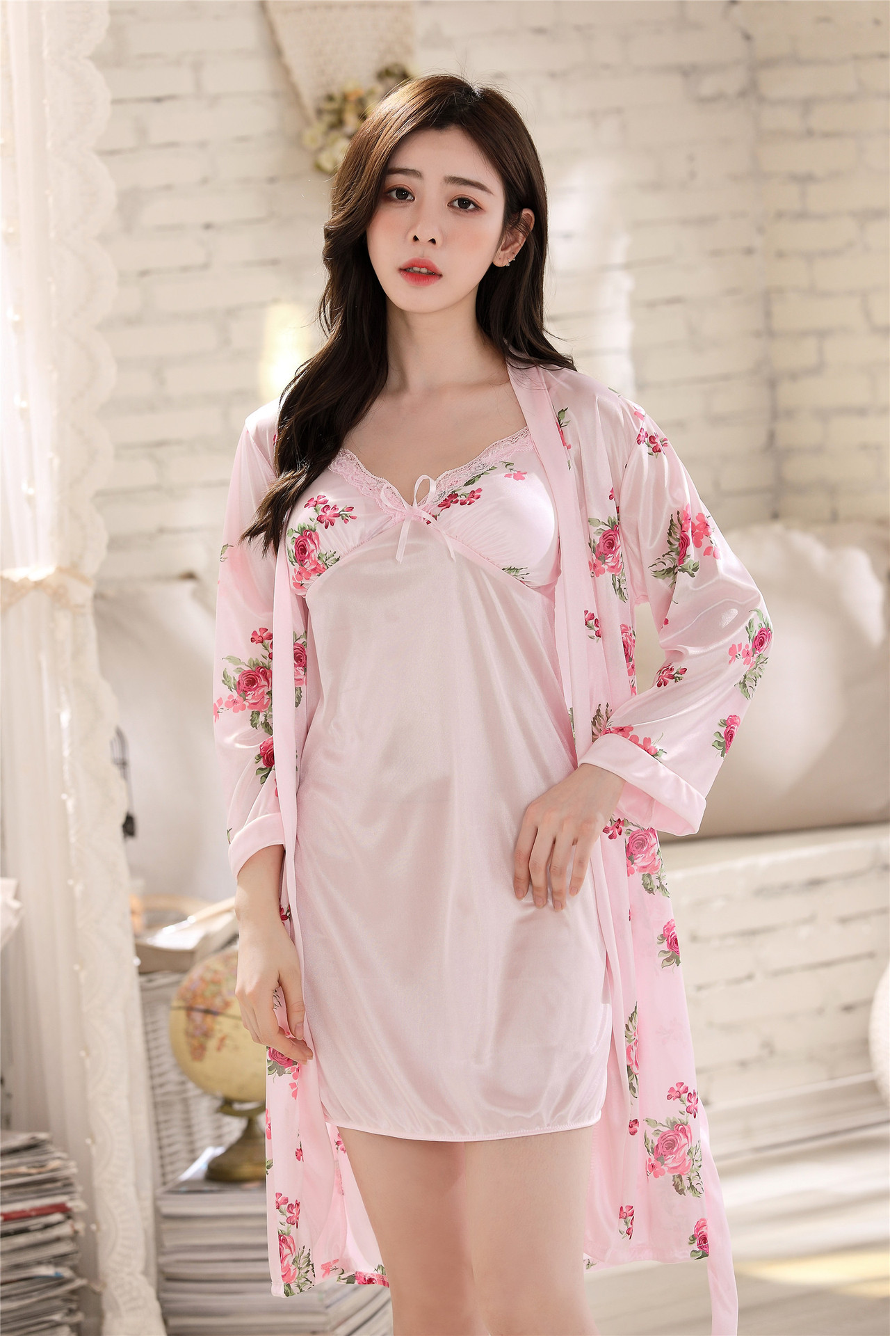 夏季薄款性感睡衣吊带冰丝情趣女人诱惑衣裙二件套睡裙居家套装