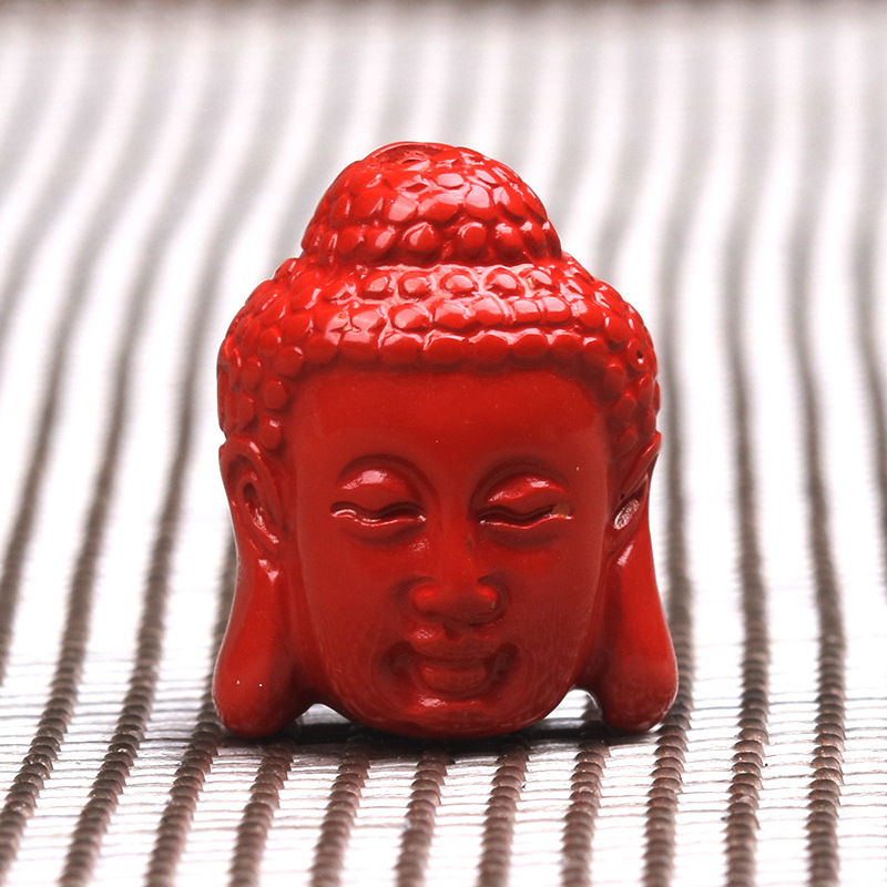 高含量朱砂双面佛头挂件 diy手工材料佛珠手串配饰 快手直播货源