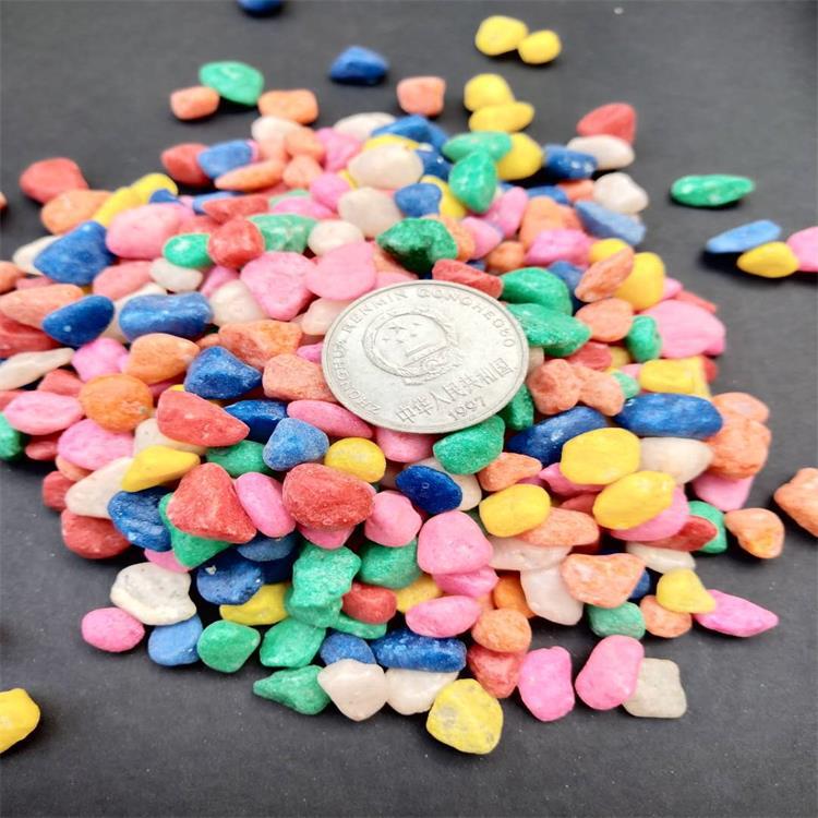 批发零售五彩石儿童沙池彩沙五彩沙彩色石子园林沙滩造景量大从优