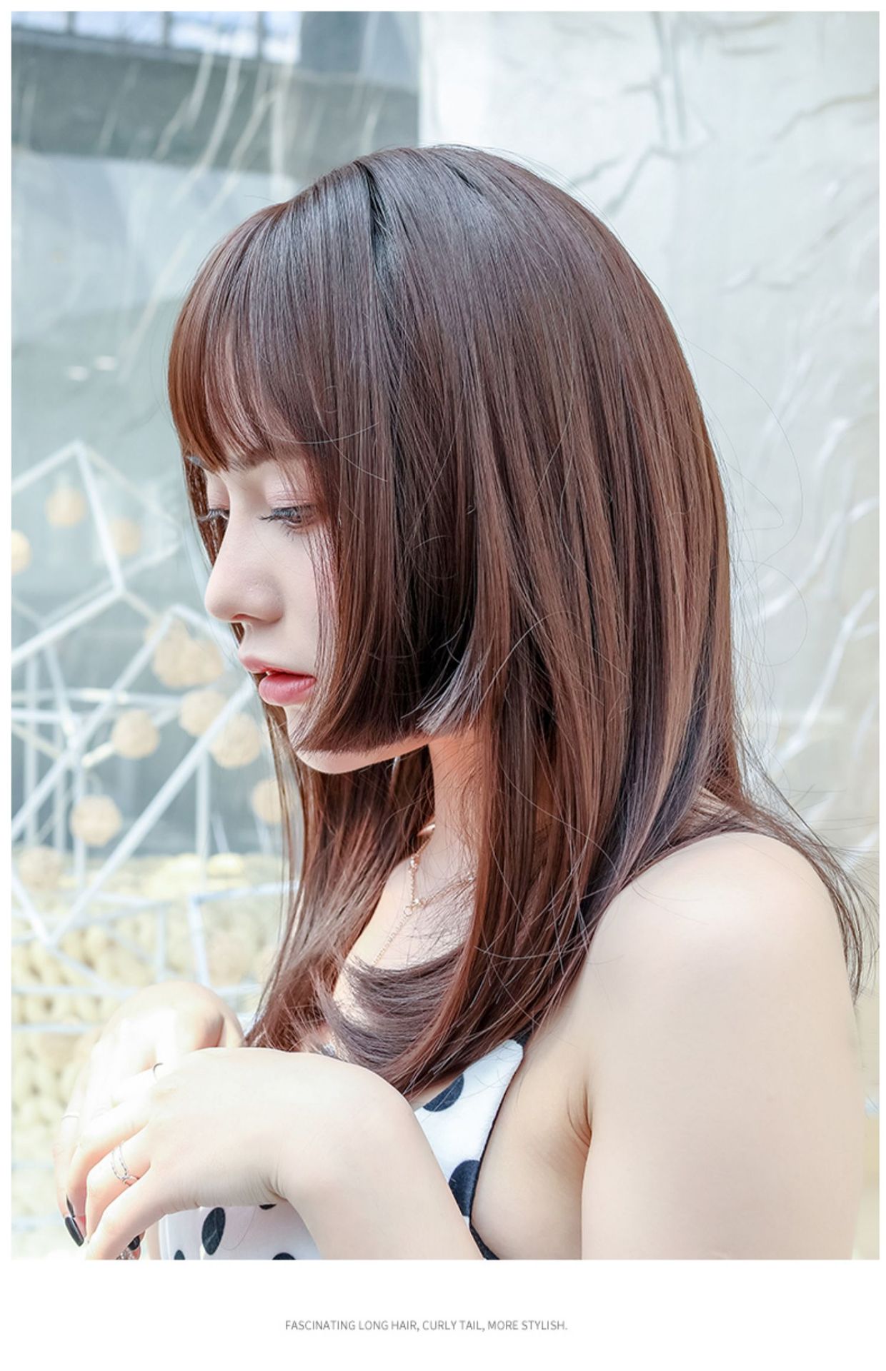 姬发式公主切假发女长发圆脸微扣网红女中长发逼真自然全头假发套