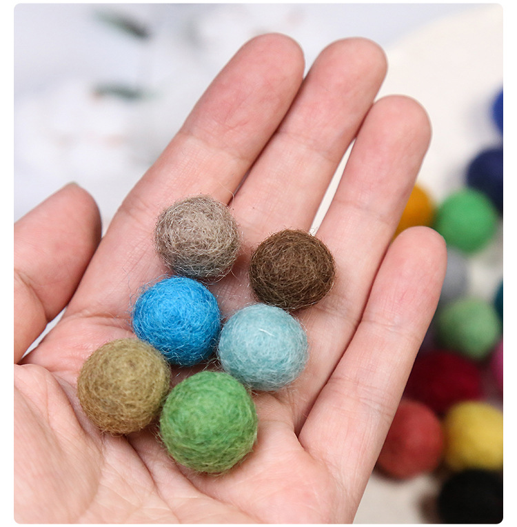 15mm新品diy毛球球羊毛毡球球戳戳乐材料耳环头绳发圈发饰杯垫