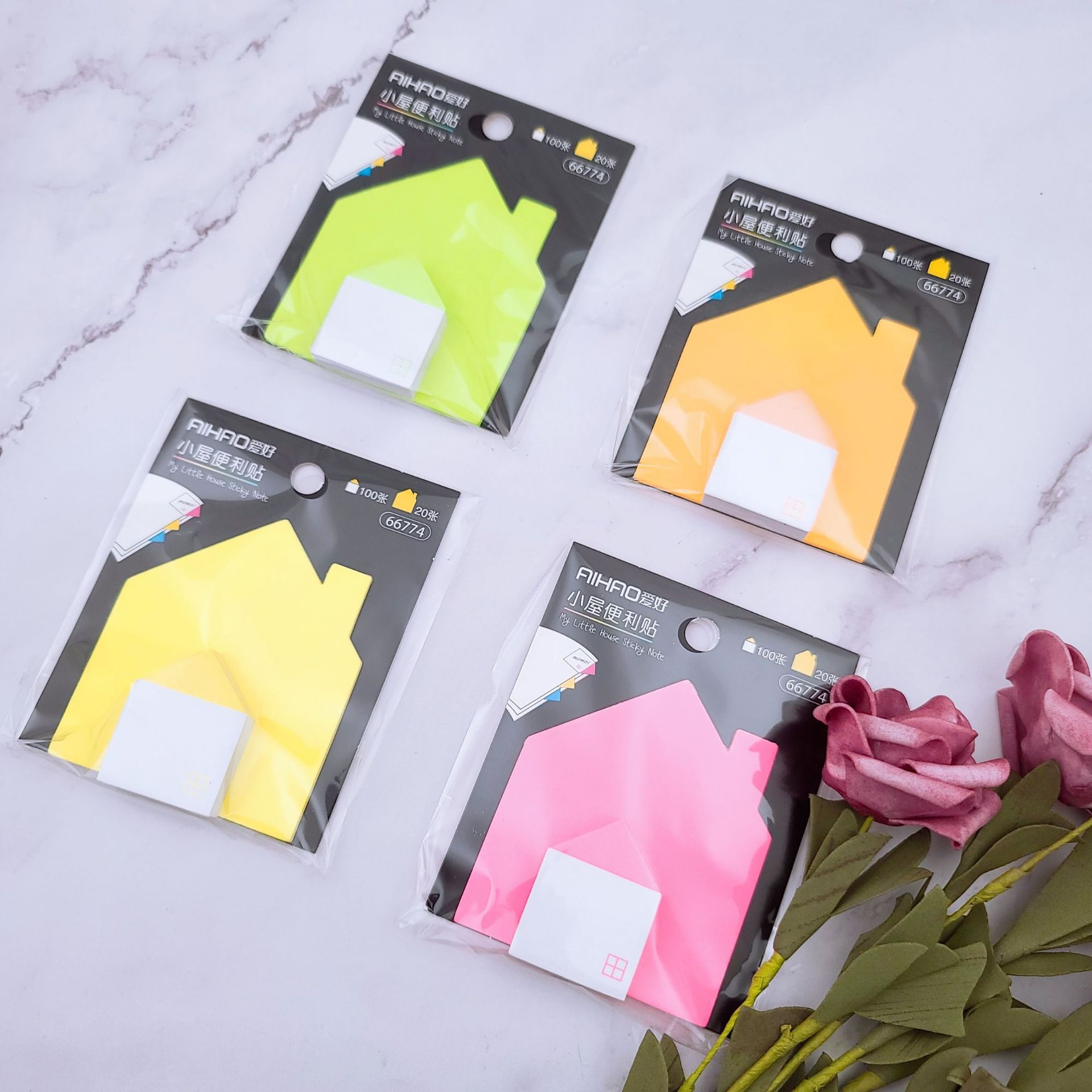 爱好文具新品66774小屋便利贴 学生造型易事贴多色百事贴批发