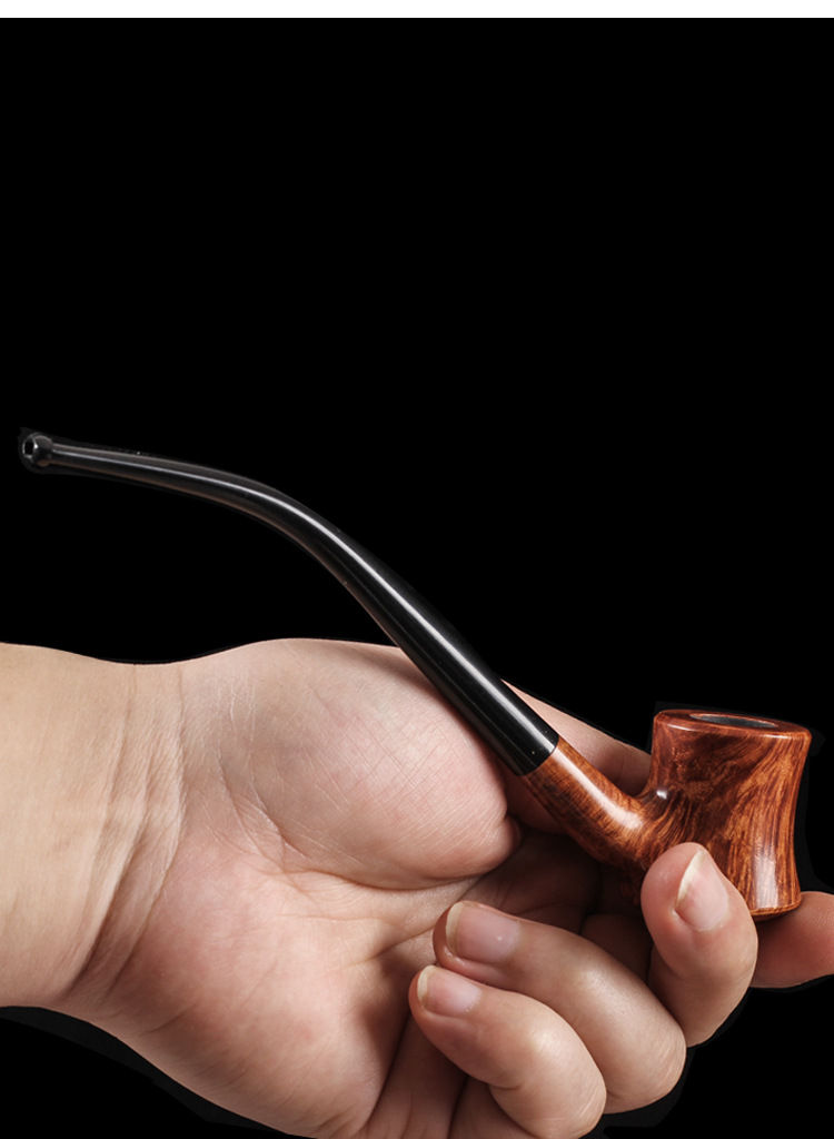 烟斗老式便携正品石楠木烟斗男士实木弯式可过滤烟斗旱烟斗配件