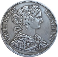 1866德国硬币铜镀银仿古硬币钱币厂家批发工艺品收藏可吹响