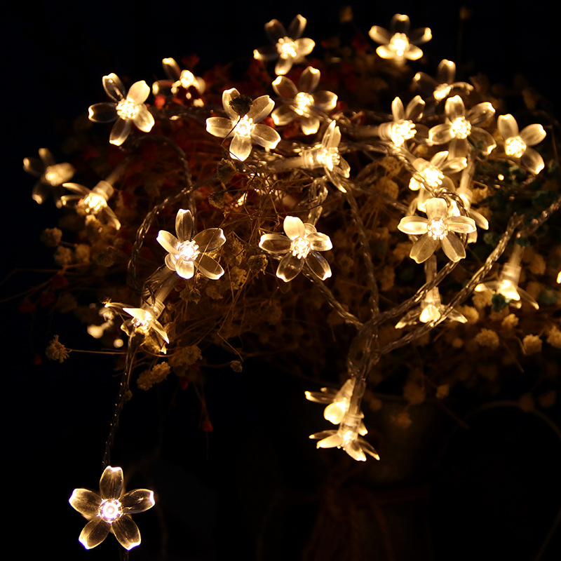 厂家直销led樱花灯串圣诞节日室内布置户外庭院亮化装饰灯小彩灯