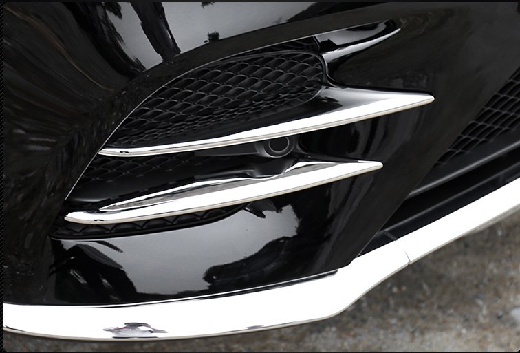 适用1719款奔驰glc260前雾灯饰条glc300改装饰配件前脸亮条贴片