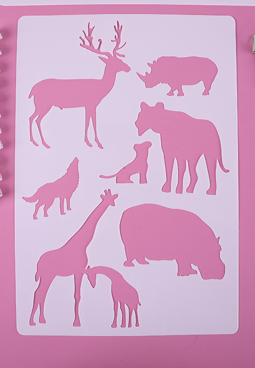 a4手账画画模板儿童镂空绘画模板环保塑料模板厂家直销手抄报模板